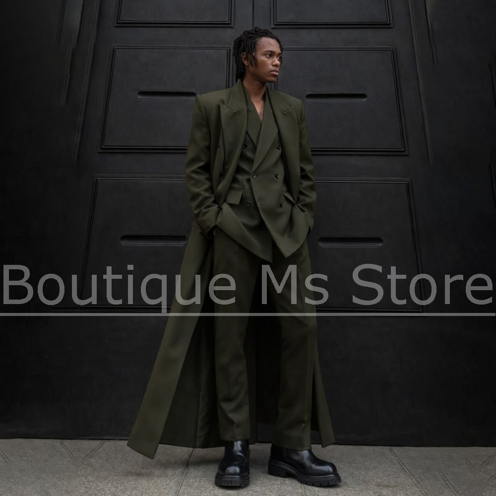 Men'S Hip Formal Wear - Men Long Suit Three Piece Oversized