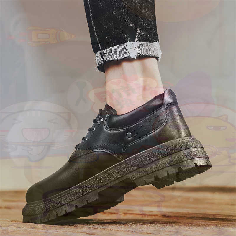 Asian Men Formal Wear - Dark Natural Leather Fashion Trainers Tennis