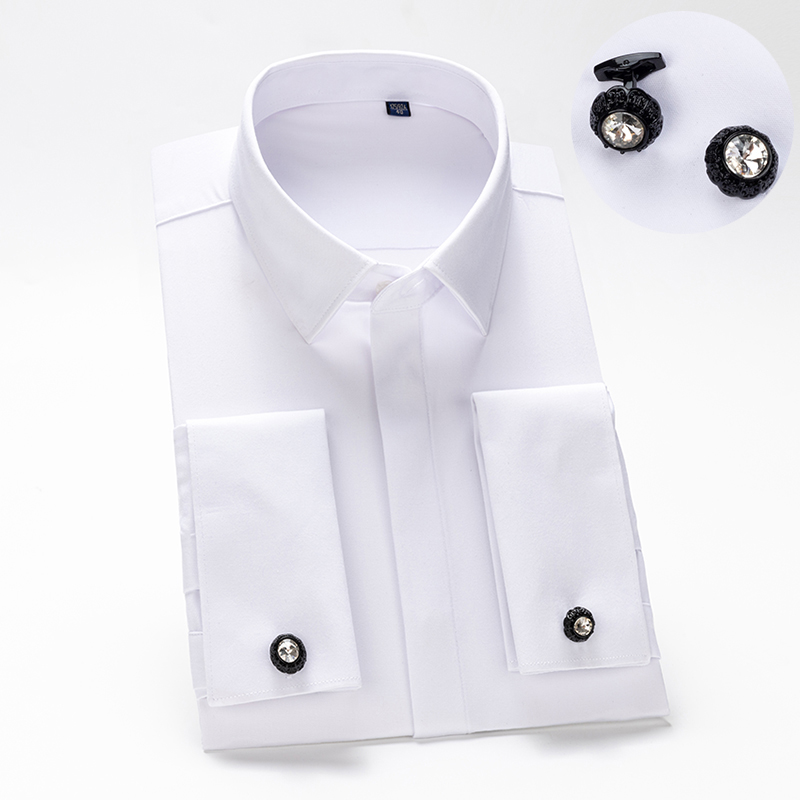 High End Men'S Formal Wear - Men's French cufflinks shirt, men's long