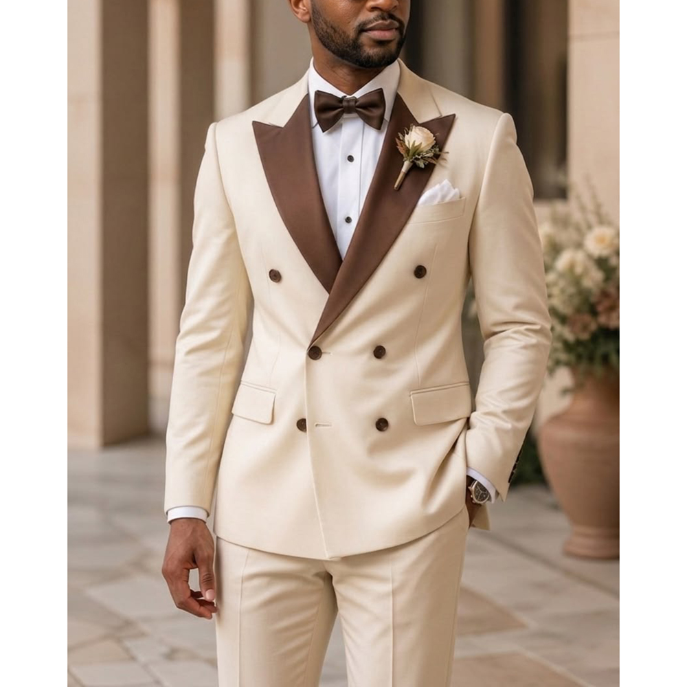 Men'S Formal Wear In Wedding - Men Double Breasted Tuxedo Suit Fashion