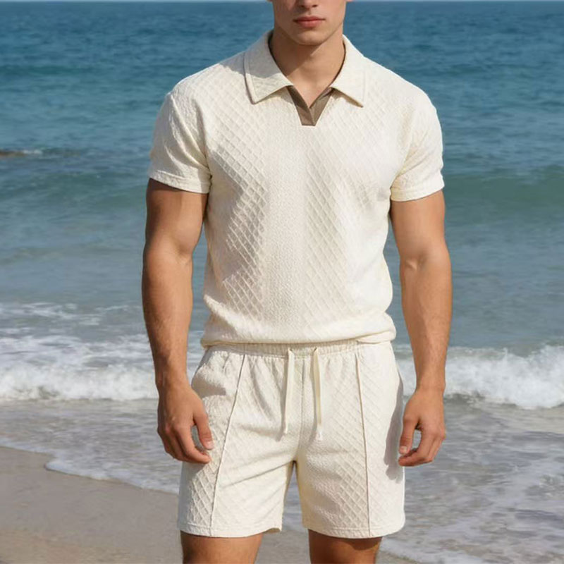 Slim Fit Suit Set - 2026 Summer100kg Men Suits Solid Color