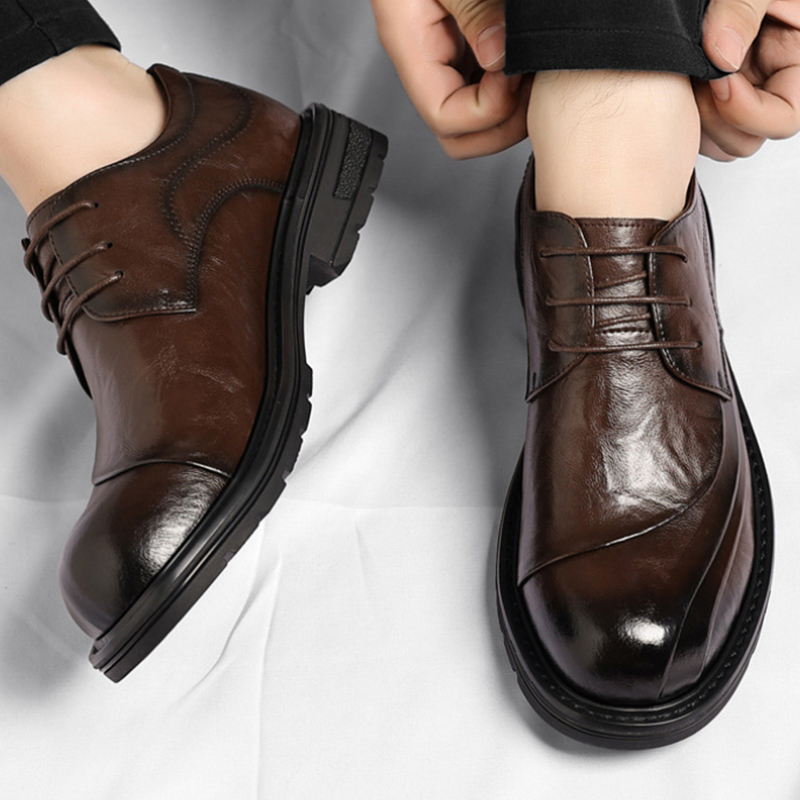 Brown Burnished Genuine Leathe - đánh giá và giá Men'S Formal Wear For A Wedding