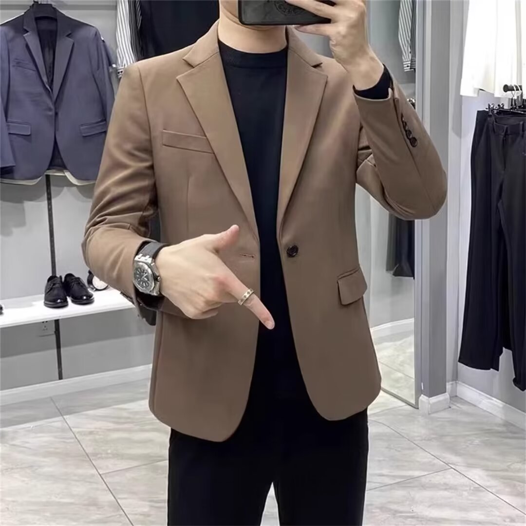 Men's Korean Style Slim Blazer - đánh giá và giá Asian Men Formal Wear