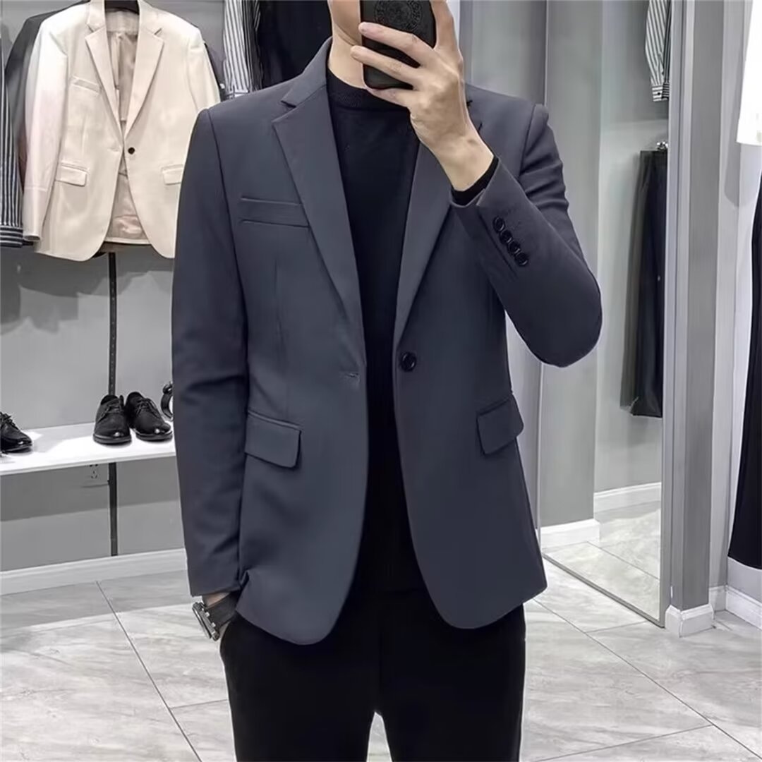 Men's Korean Style Slim Blazer - đánh giá và giá Asian Men Formal Wear