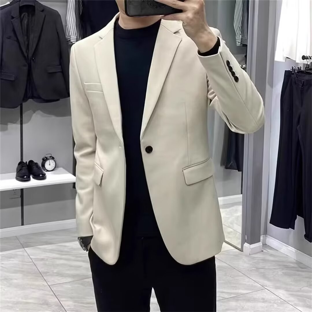 Men's Korean Style Slim Blazer - đánh giá và giá Asian Men Formal Wear