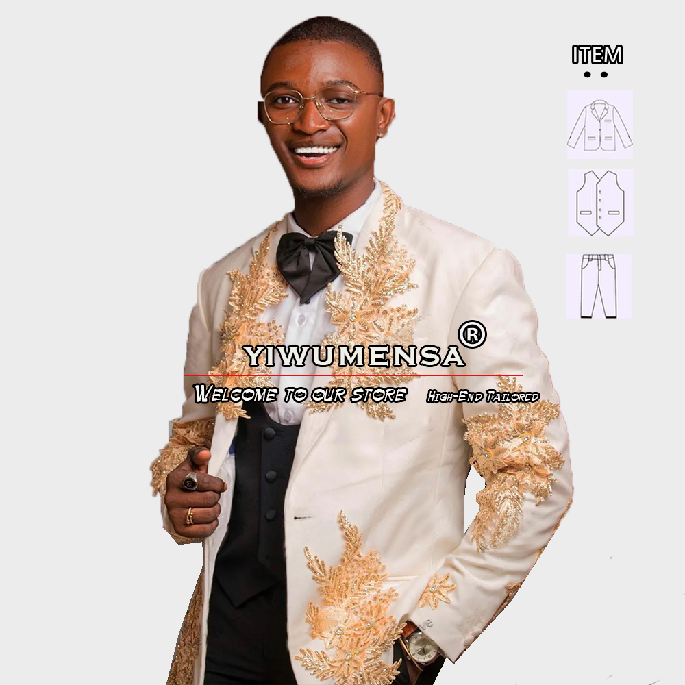 Customized 3 Pieces Suits Men  - đánh giá và giá Men'S Formal Wear For A Wedding