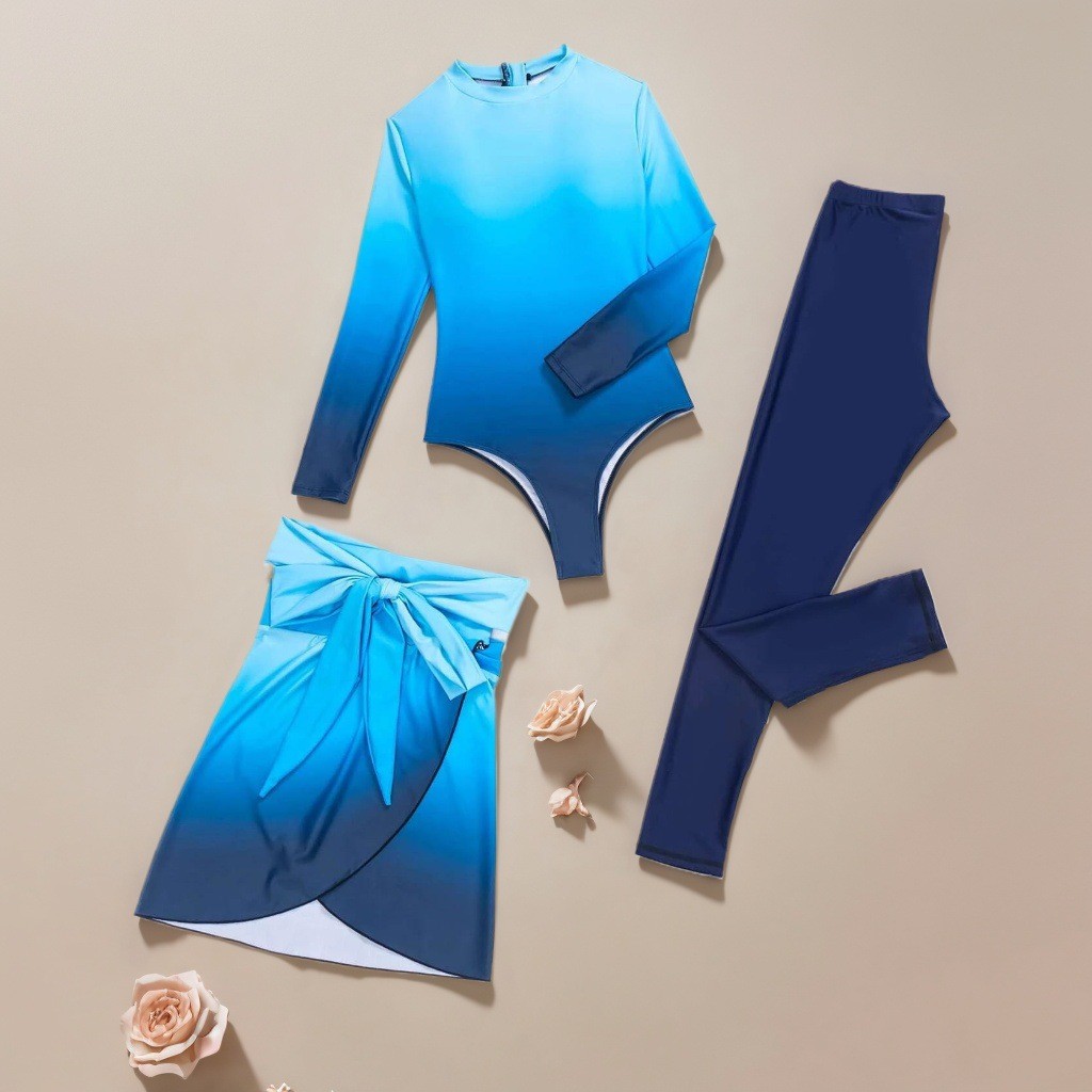 Blue Long Sleeve Swimsuit High - đánh giá và giá Slim Fit Suit Set
